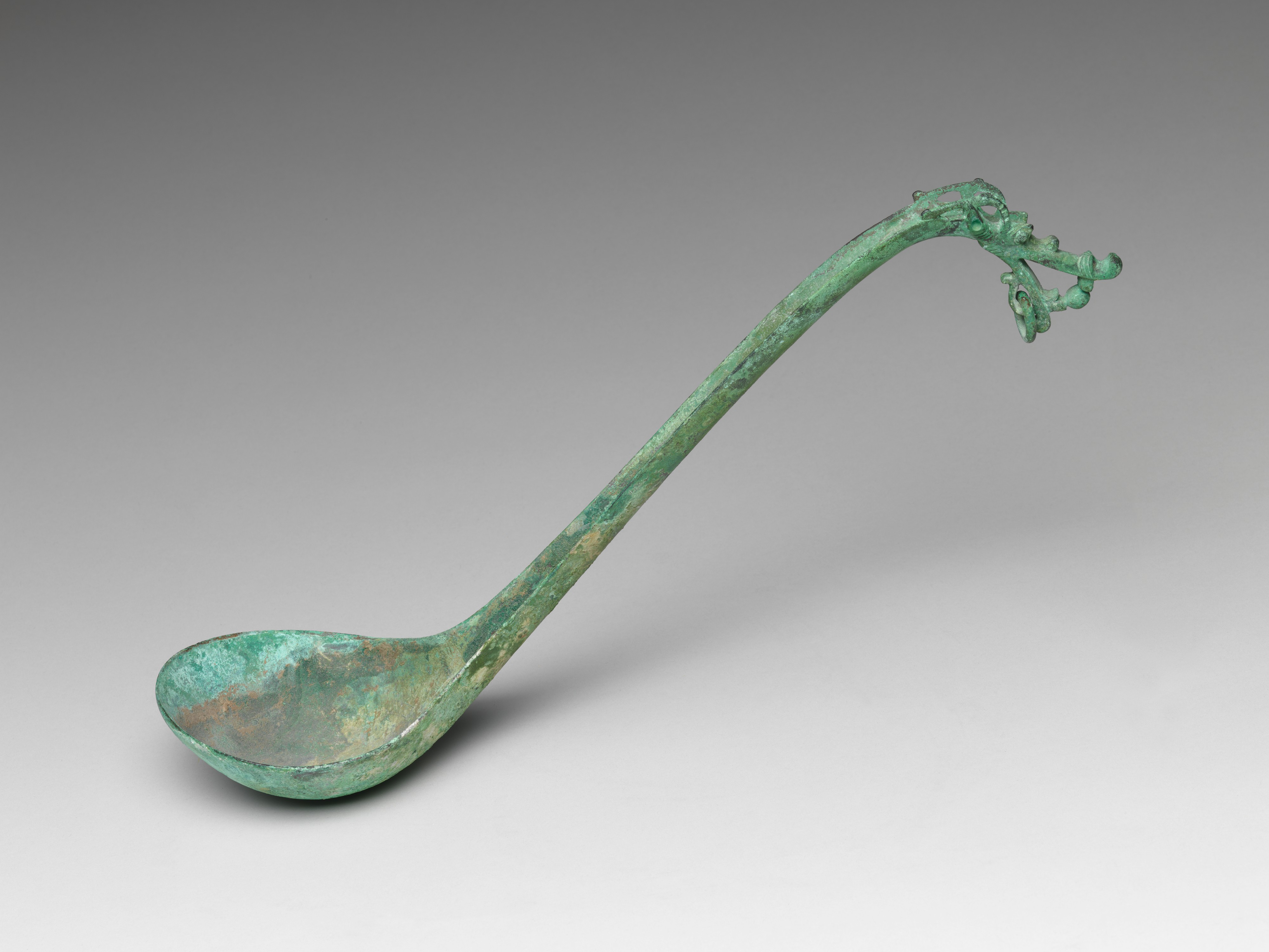 Ancient Carved-handle Bronze Spoon