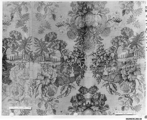 Antique Floral Landscape Woven Textile