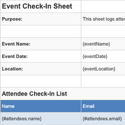 Event Check-In Sheet