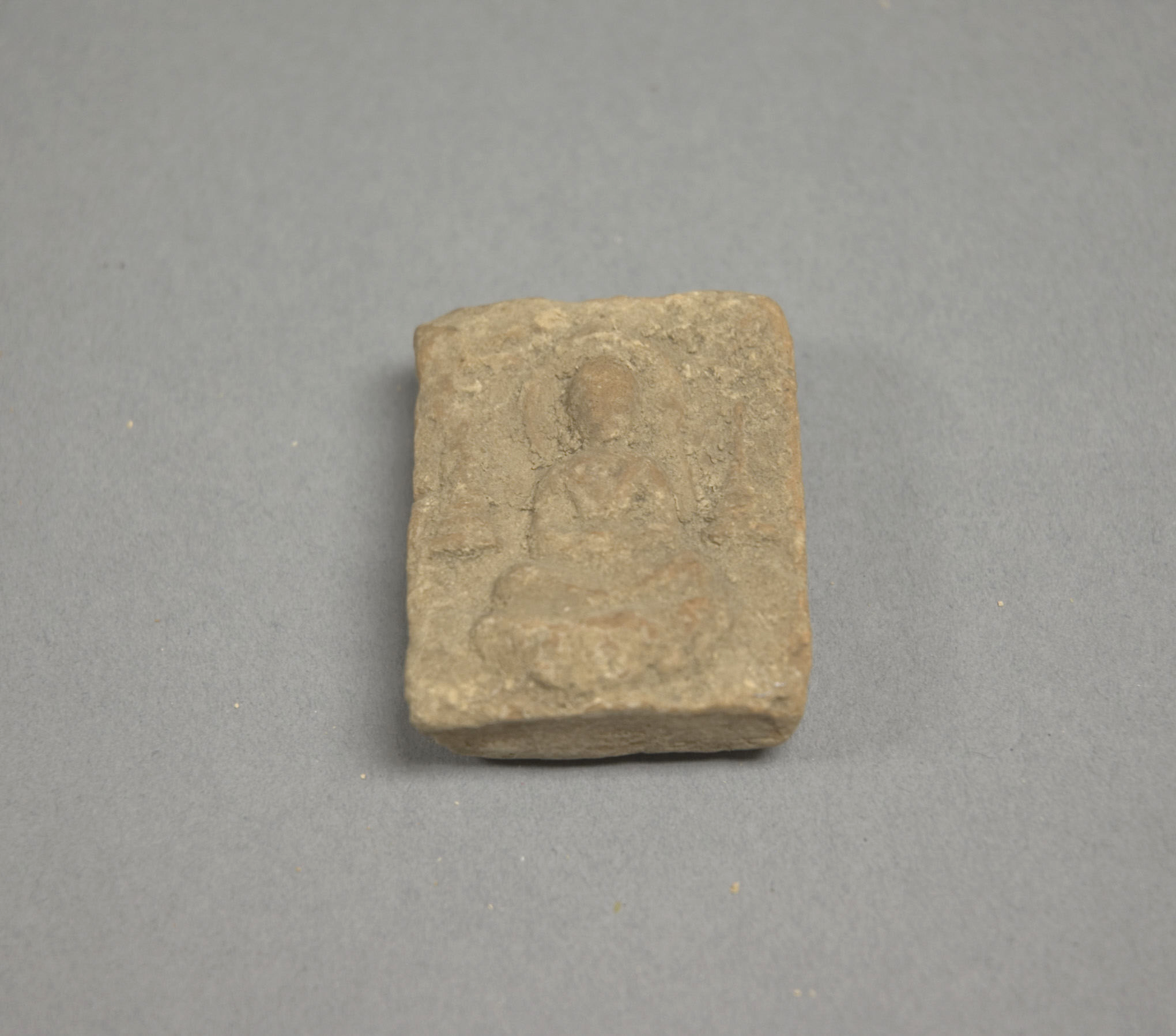 Ancient Clay Seated Buddha Carving