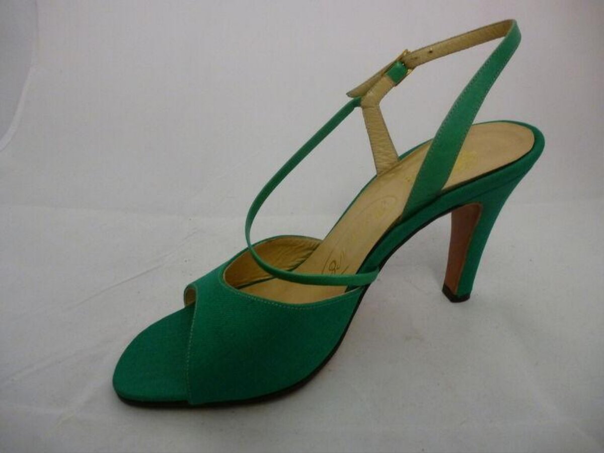 Green Slingback High Heel Sandal