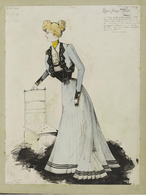 Vintage Women's Dress Fashion Sketch