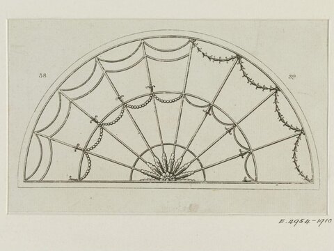 Semicircular Fan Window Design Drawing
