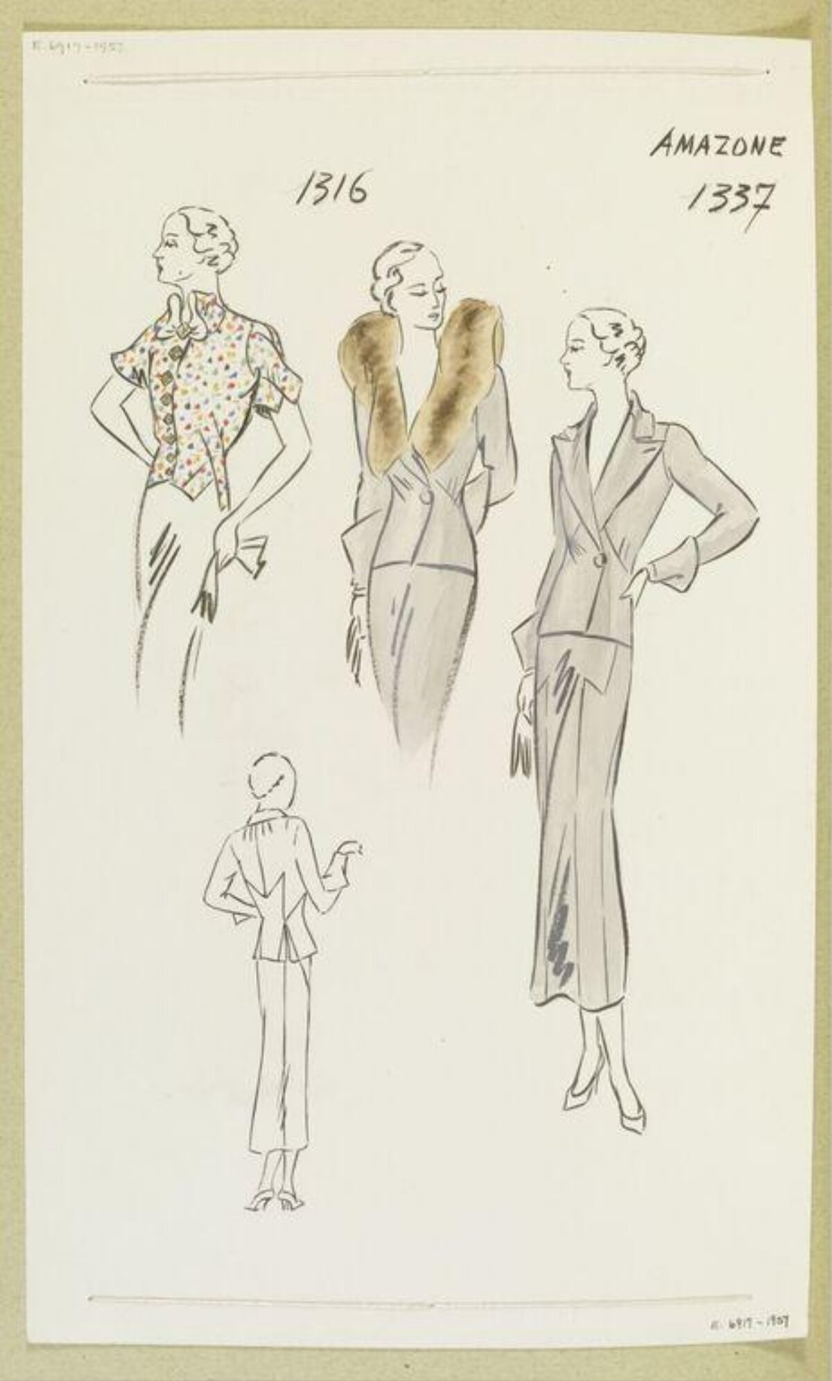 Vintage Women's Fashion Design Sketches