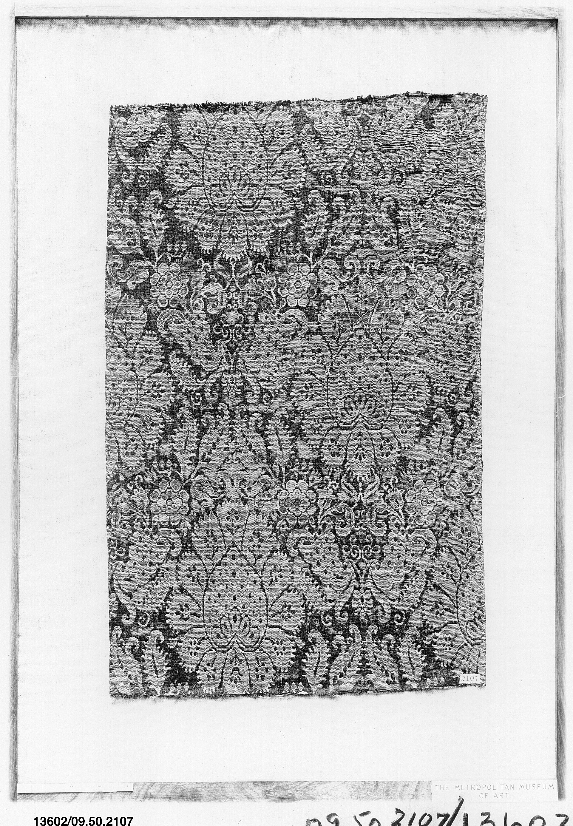 Antique patterned textile fragment