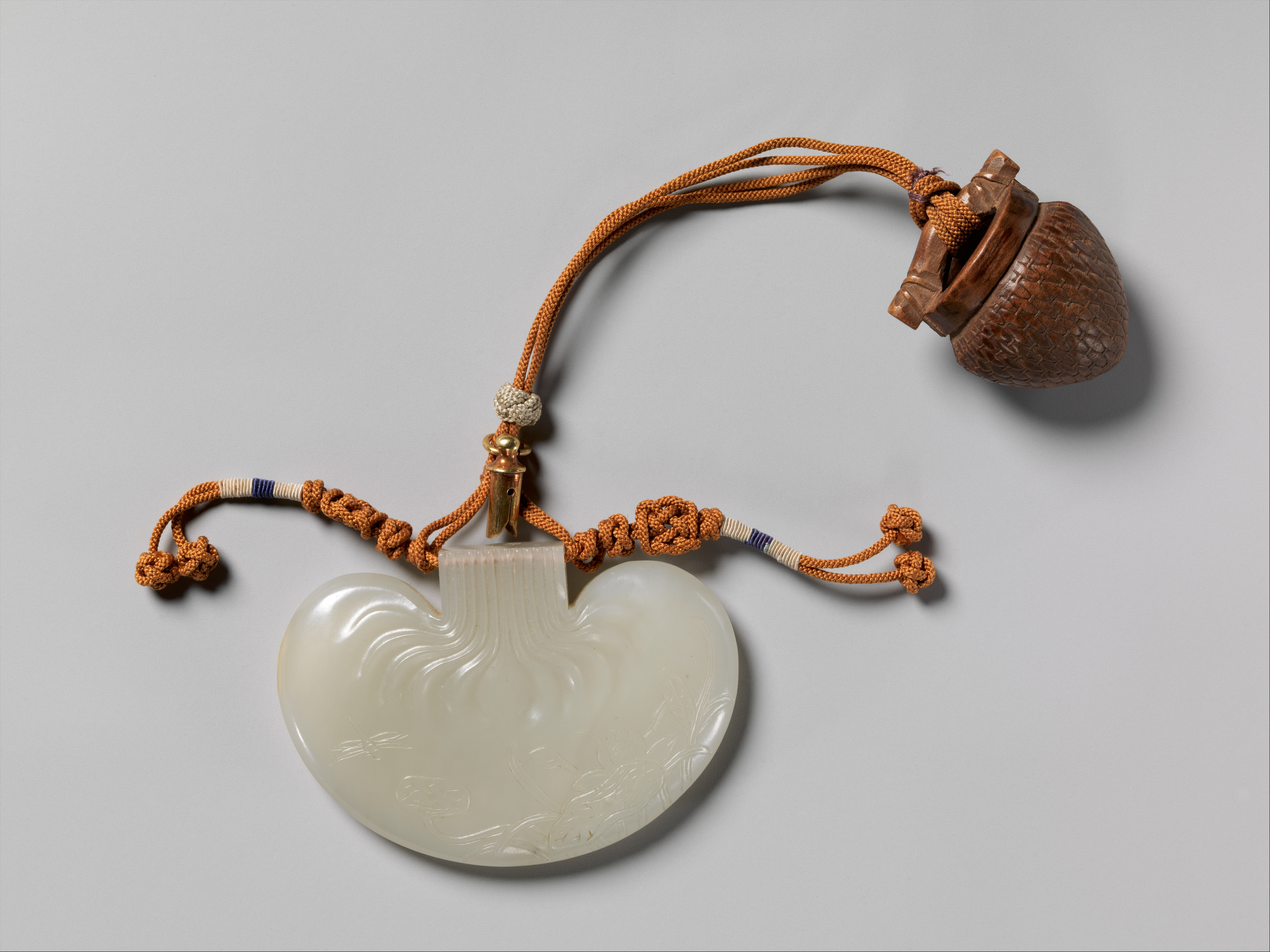 Chinese Carved White Jade Pendant