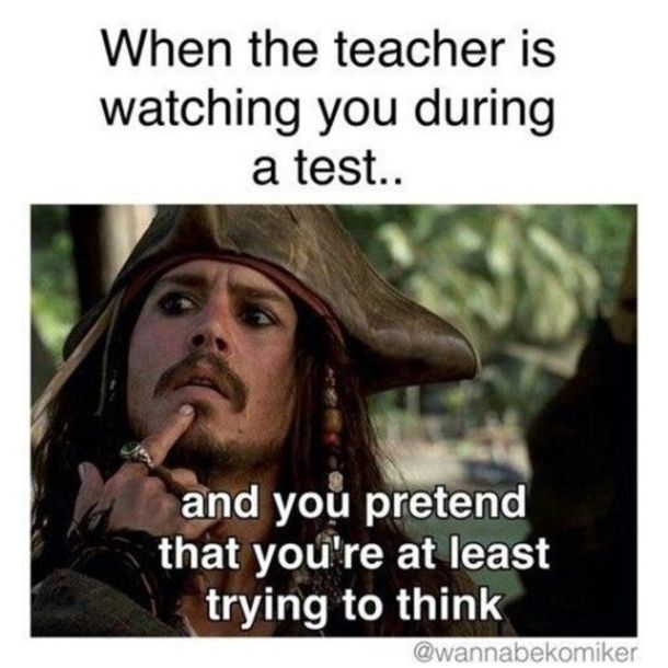 Pretending To Think During Test Meme