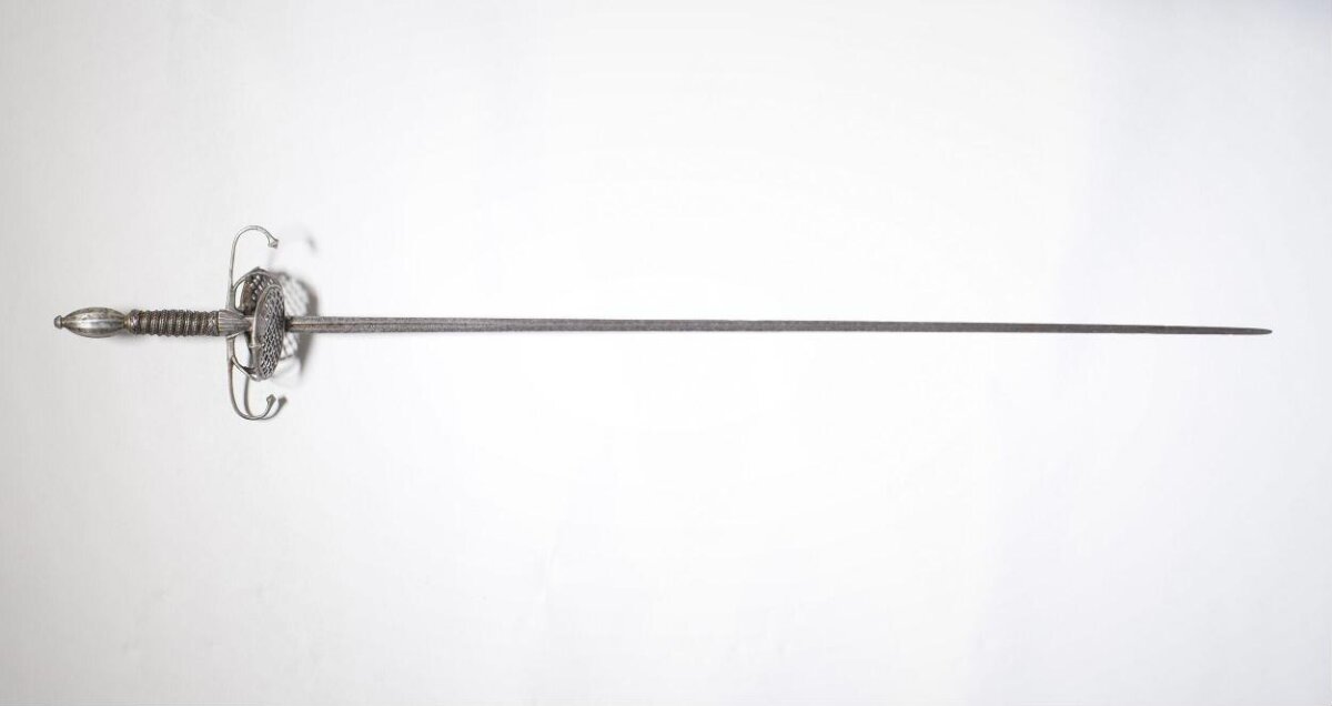 Antique European Rapier on White Background
