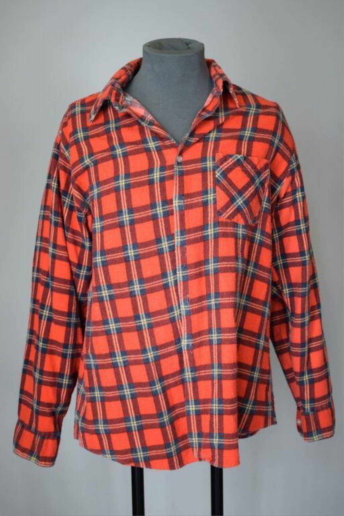 Orange Plaid Shirt on Mannequin