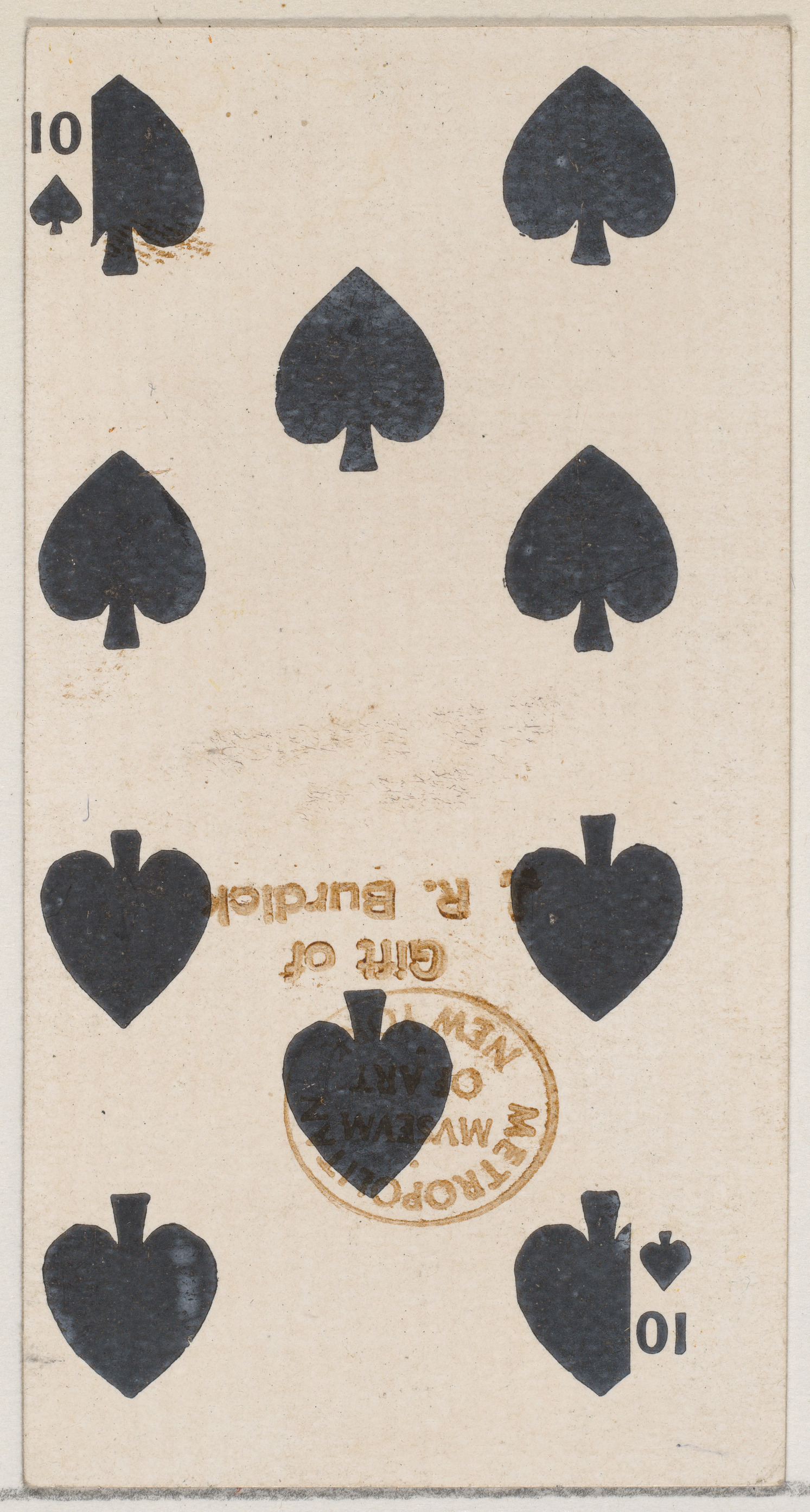 Vintage 10 of Spades Playing Card