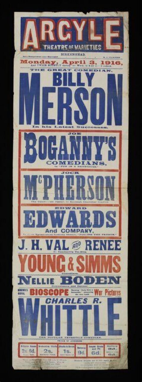 1916 Arcyle Theatre Performance Poster