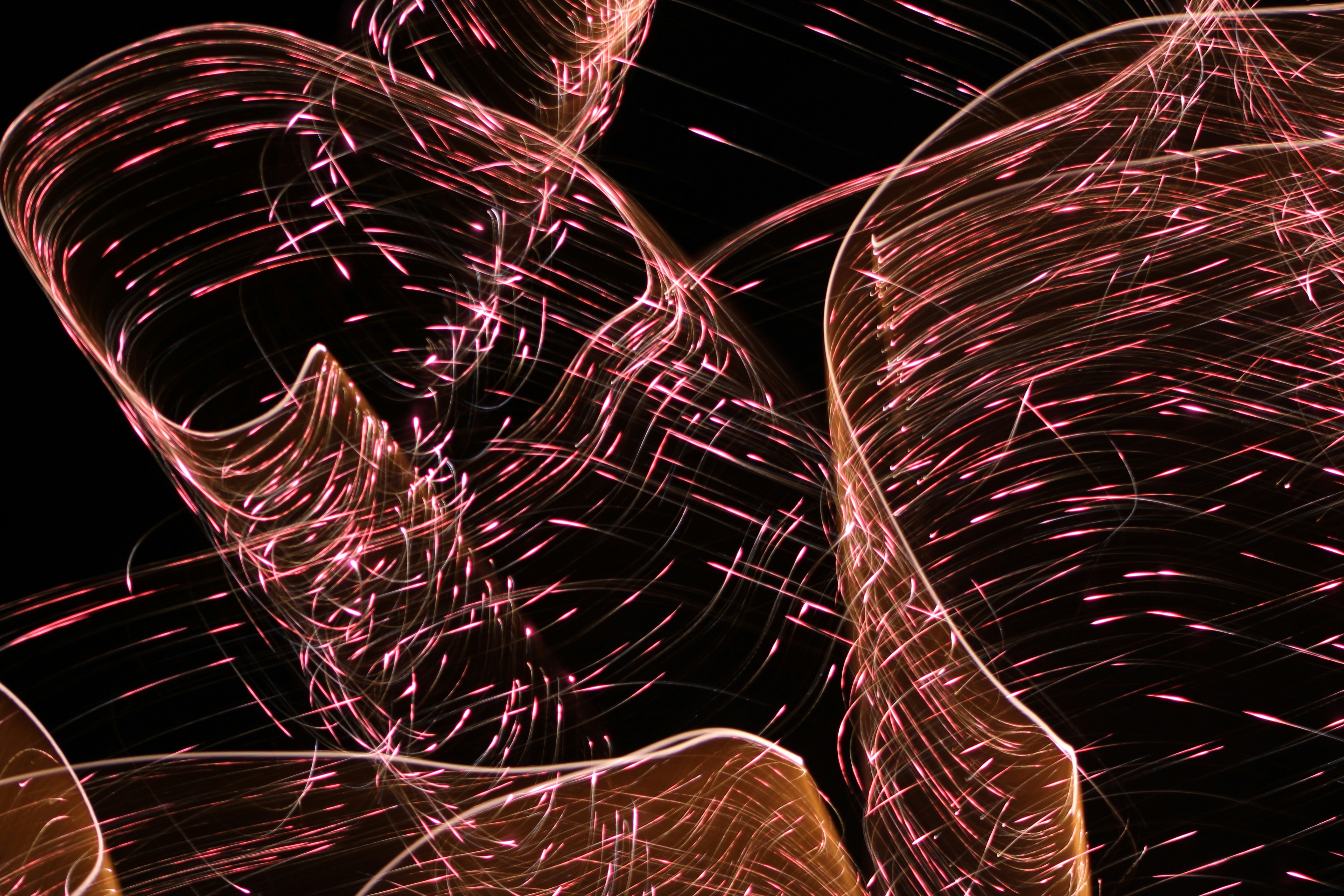 Swirling Pink Spark Light Trails