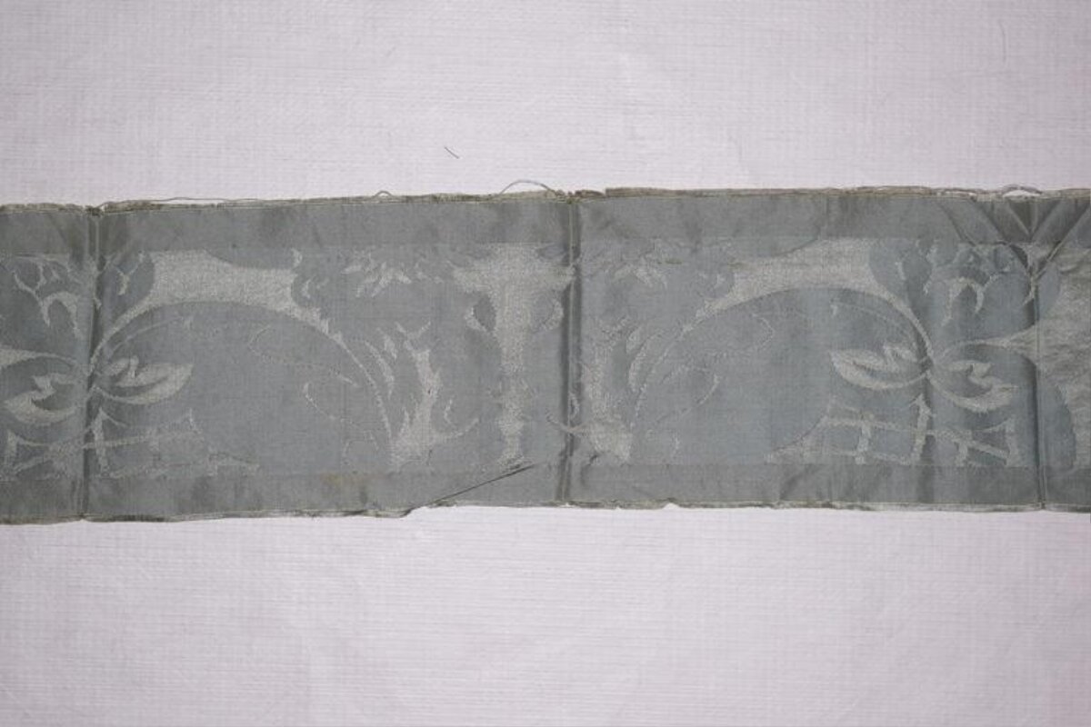 Antique Floral Patterned Fabric Fragment