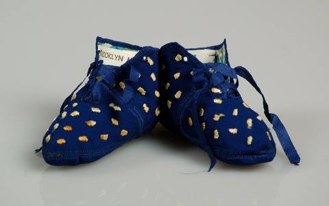 Blue Embroidered Baby Booties