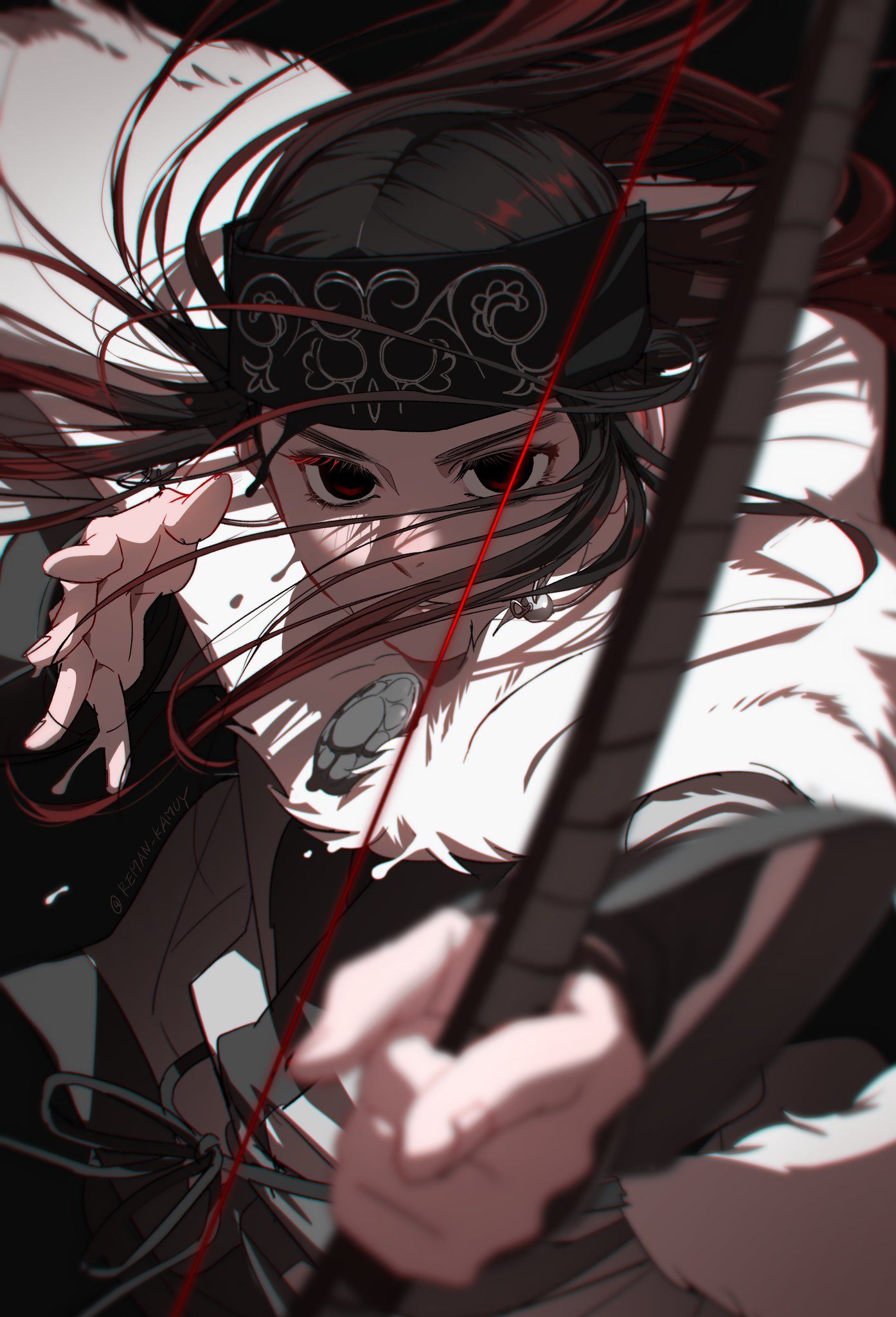 Anime Archer Drawing a Bow