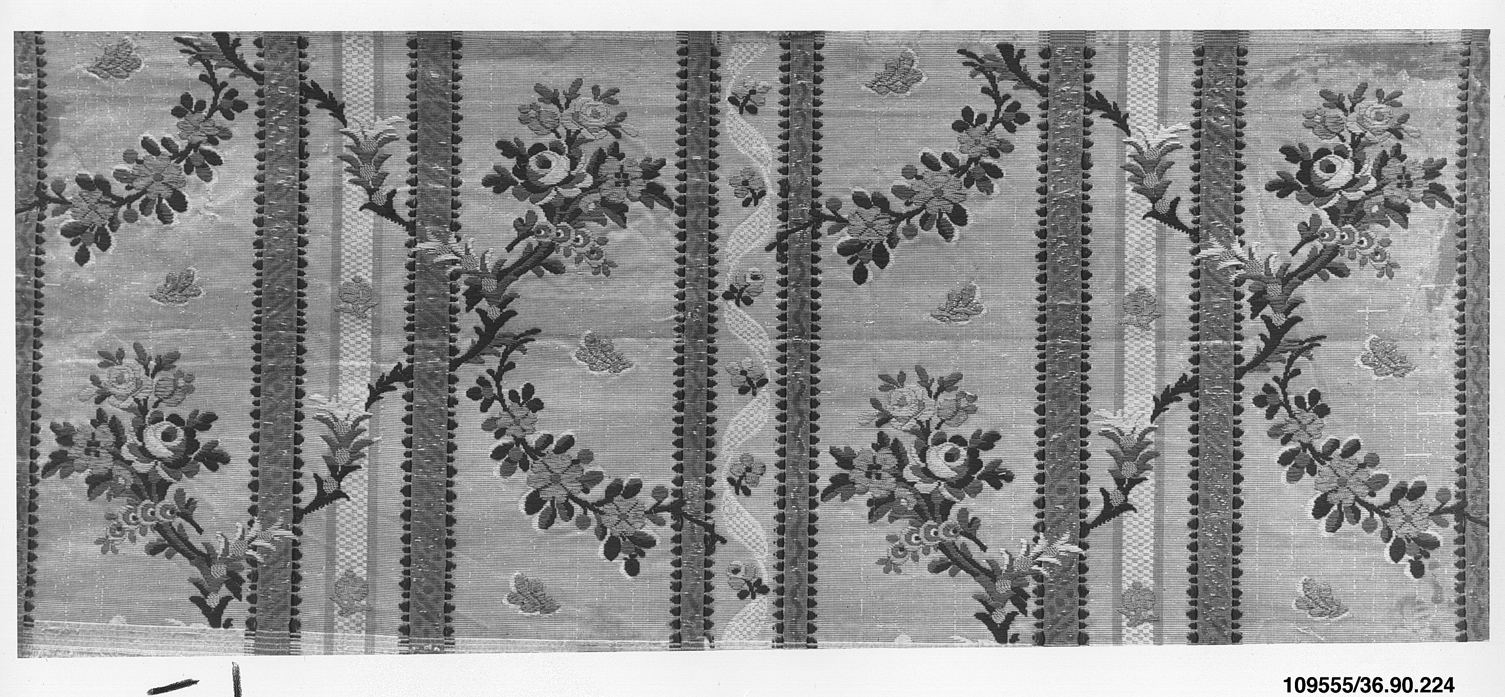 Vintage Floral Striped Textile