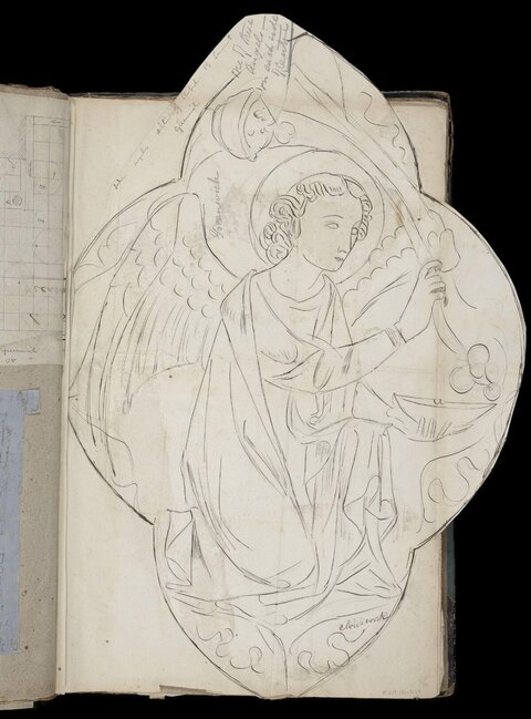 Haloed Angel Ink Sketch in Old Sketchbook