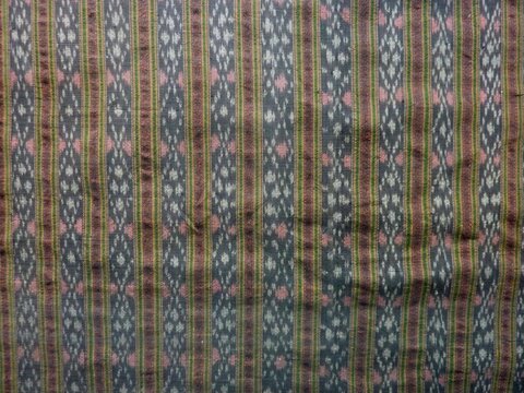Traditional Ikat Woven Striped Textile