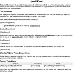 Upsell Email