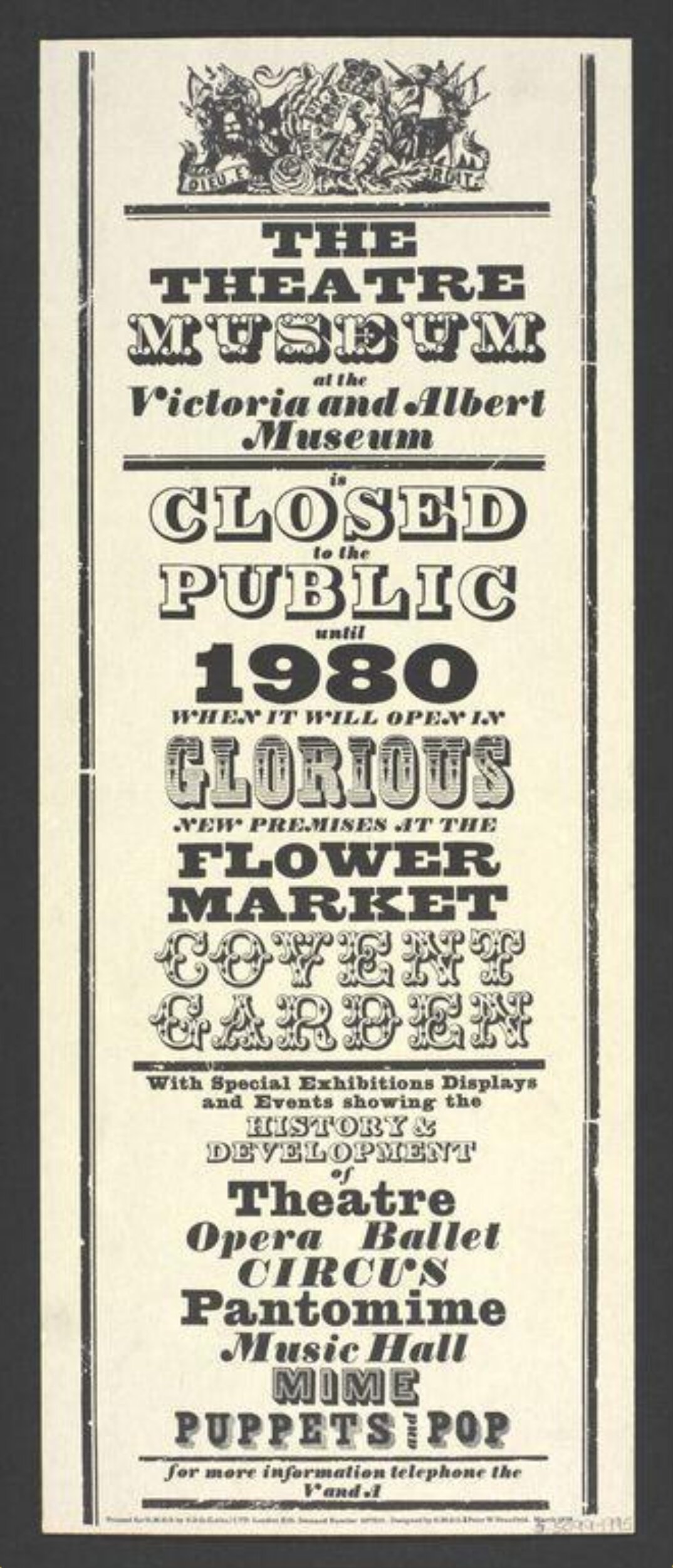 Vintage Theatre Museum Closure Poster