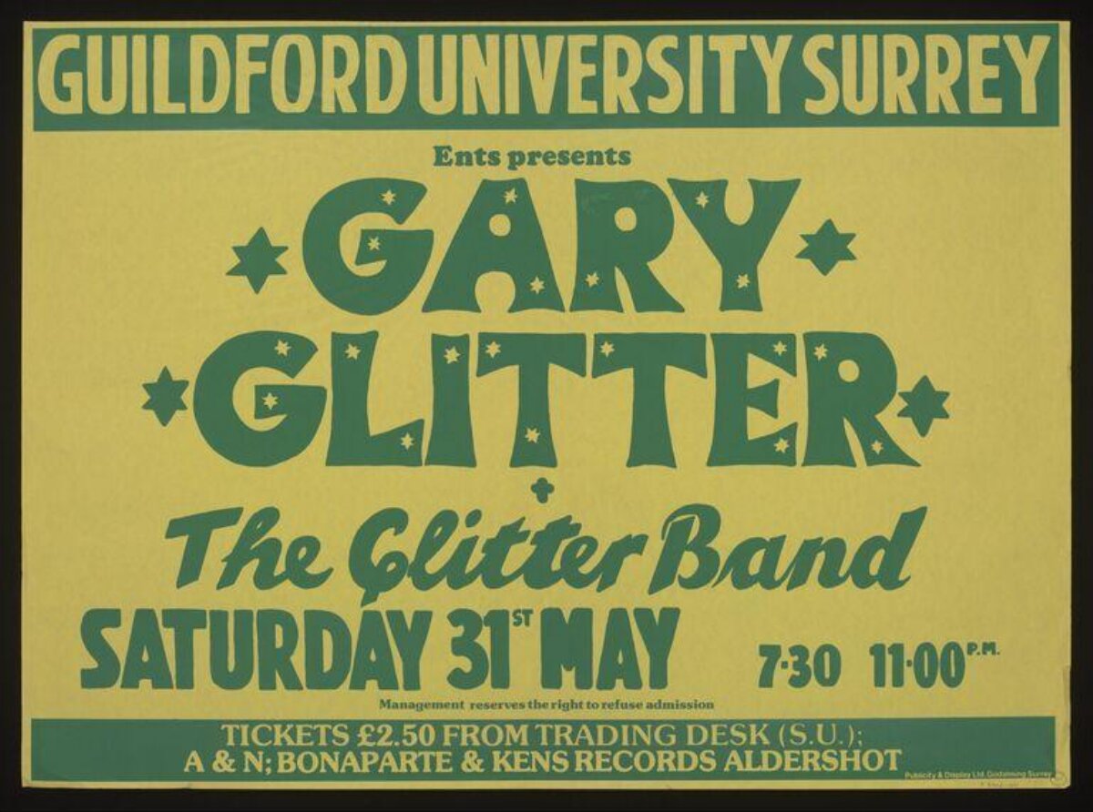 Gary Glitter Guildford Concert Poster