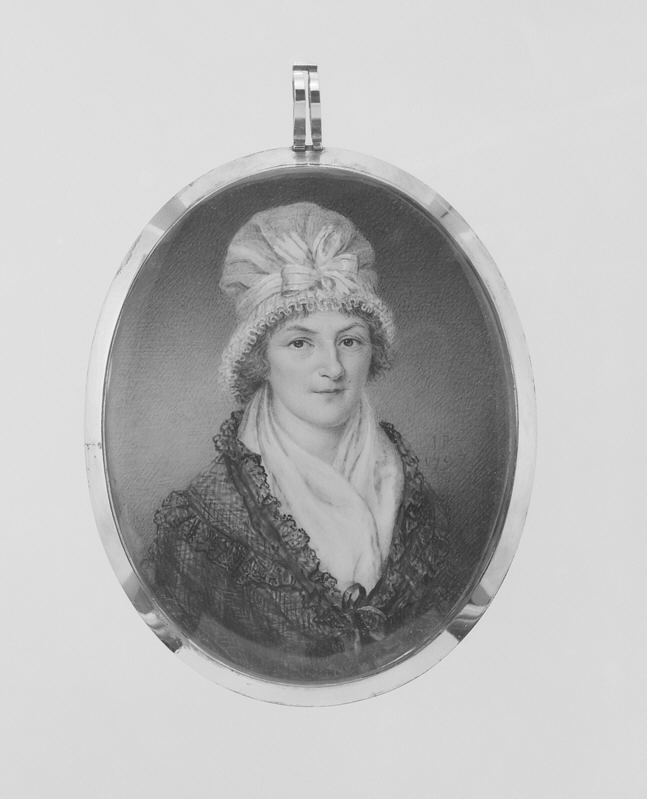 Miniature Portrait of Woman in Pendant Frame