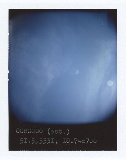 Polaroid Blue Sky With Coordinates