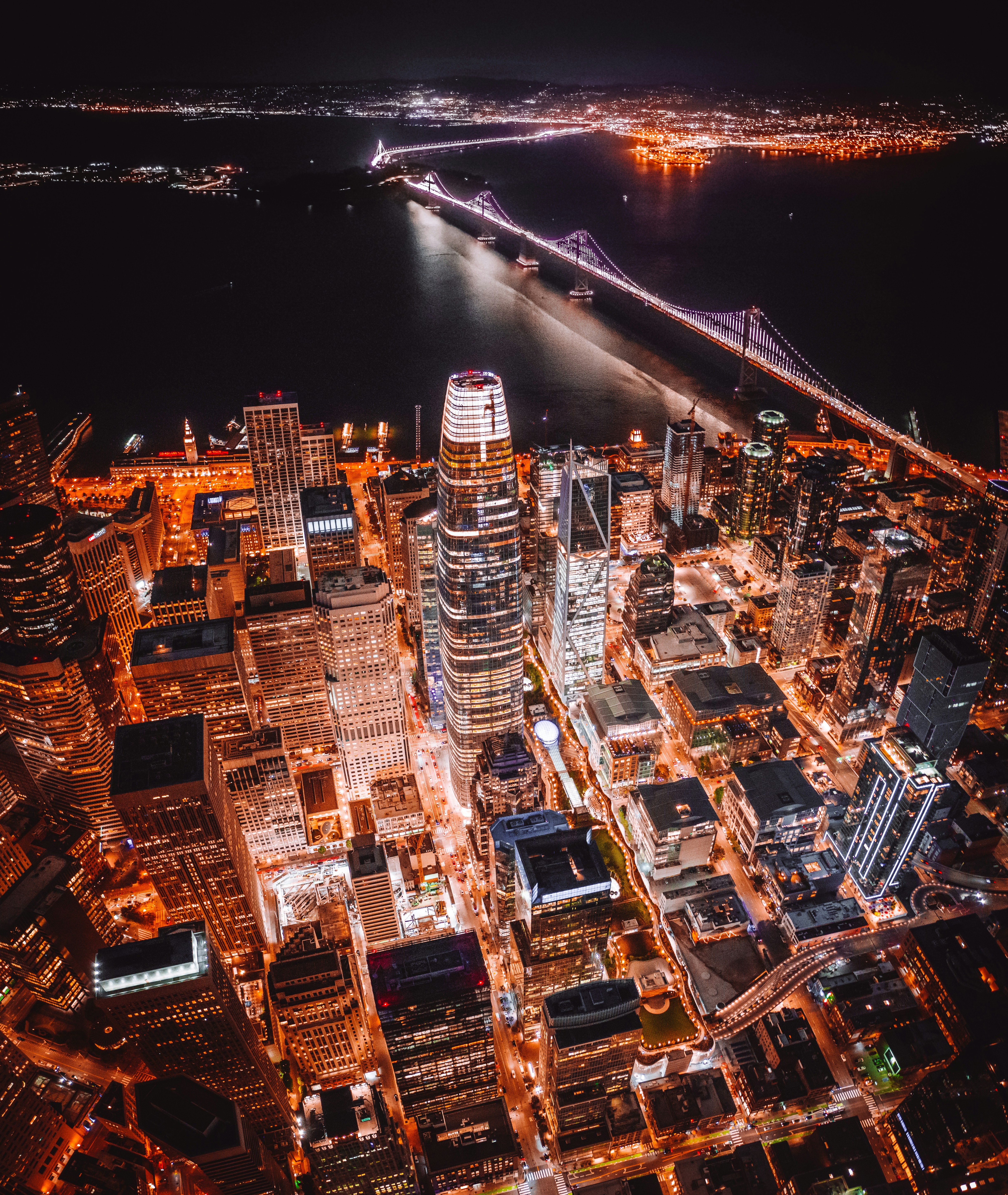 San Francisco Night Aerial View