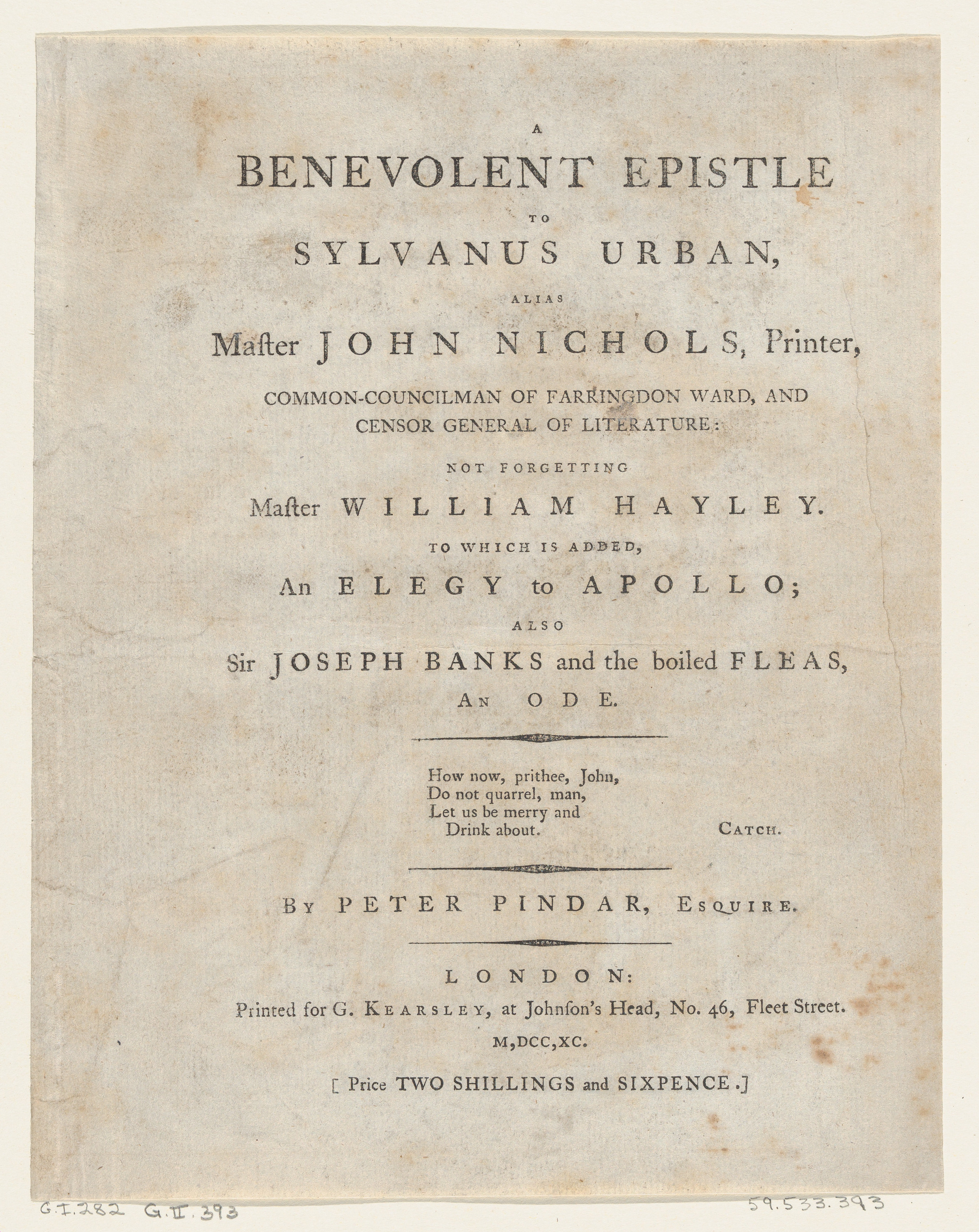 18th Century Pamphlet Title Page