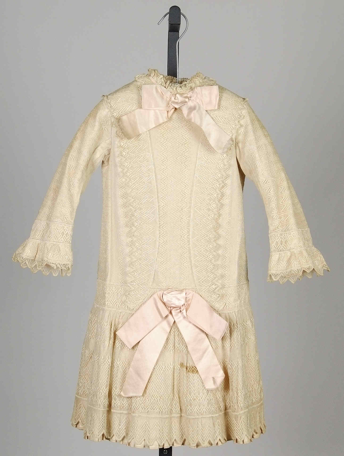 Vintage Child's Lace Dress with Satin Bows