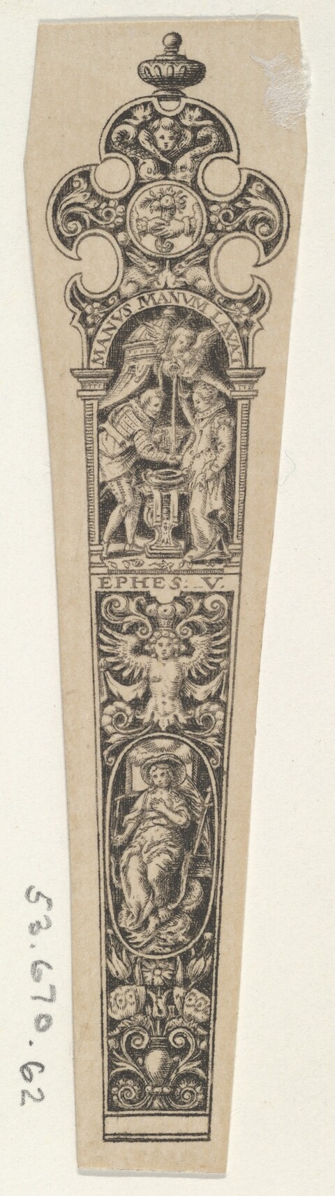 Antique Engraved Knife Handle Ornament