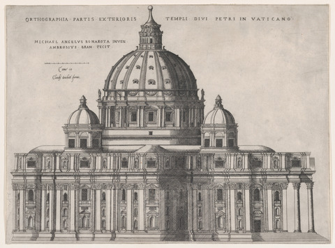 Engraving of St Peter's Basilica Exterior