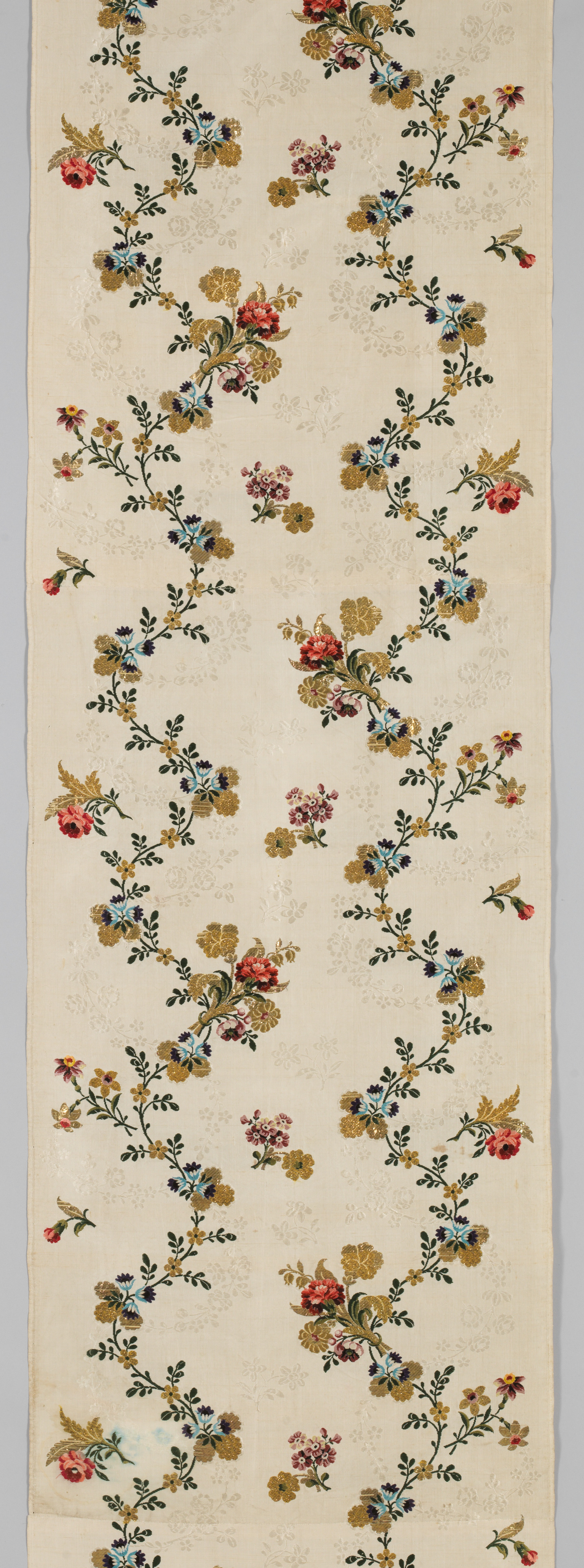 Antique Floral Embroidered Textile