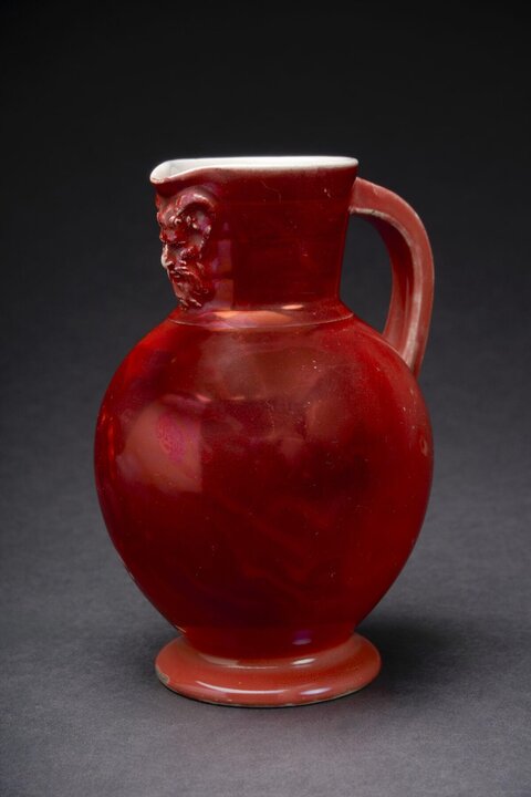 Red Glaze Ceramic Pitcher
