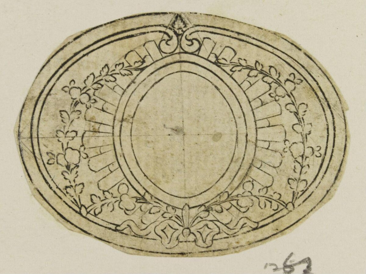 Oval Decorative Frame Ink Sketch