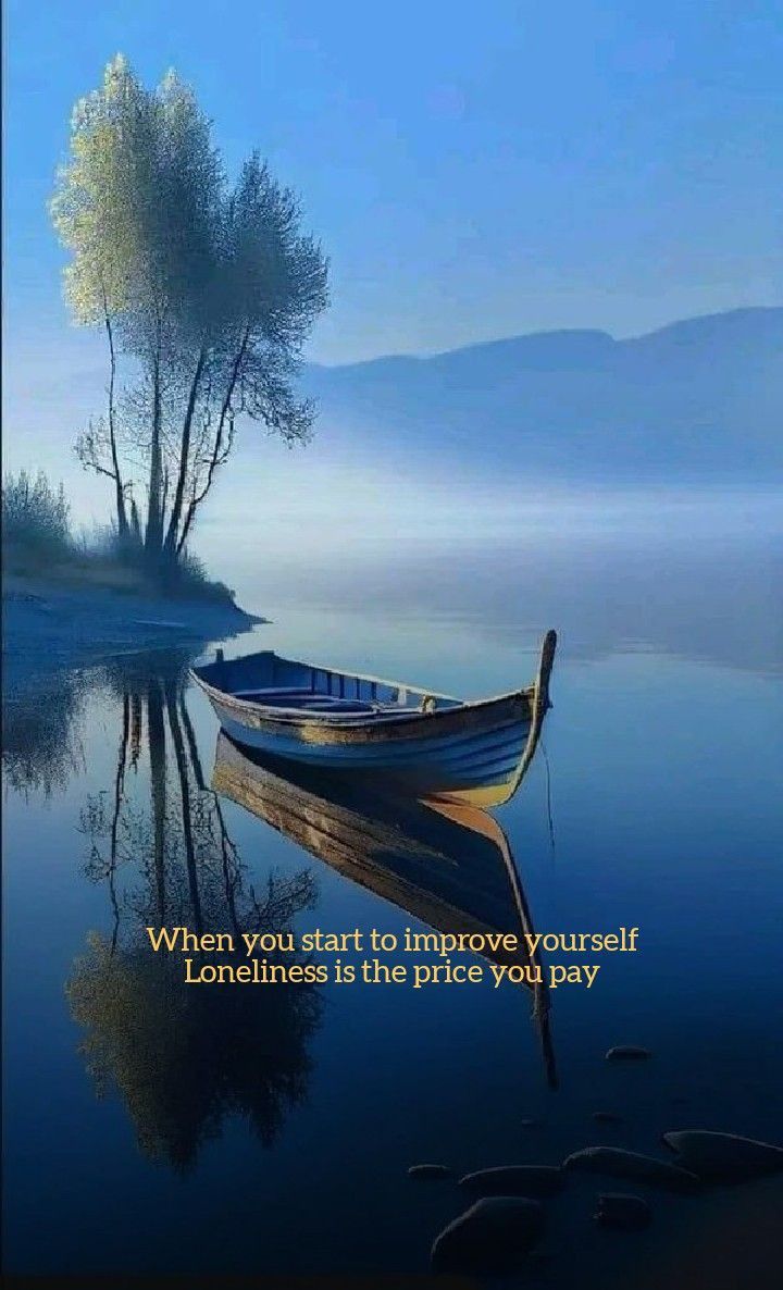 Rowboat on Misty Calm Lake
