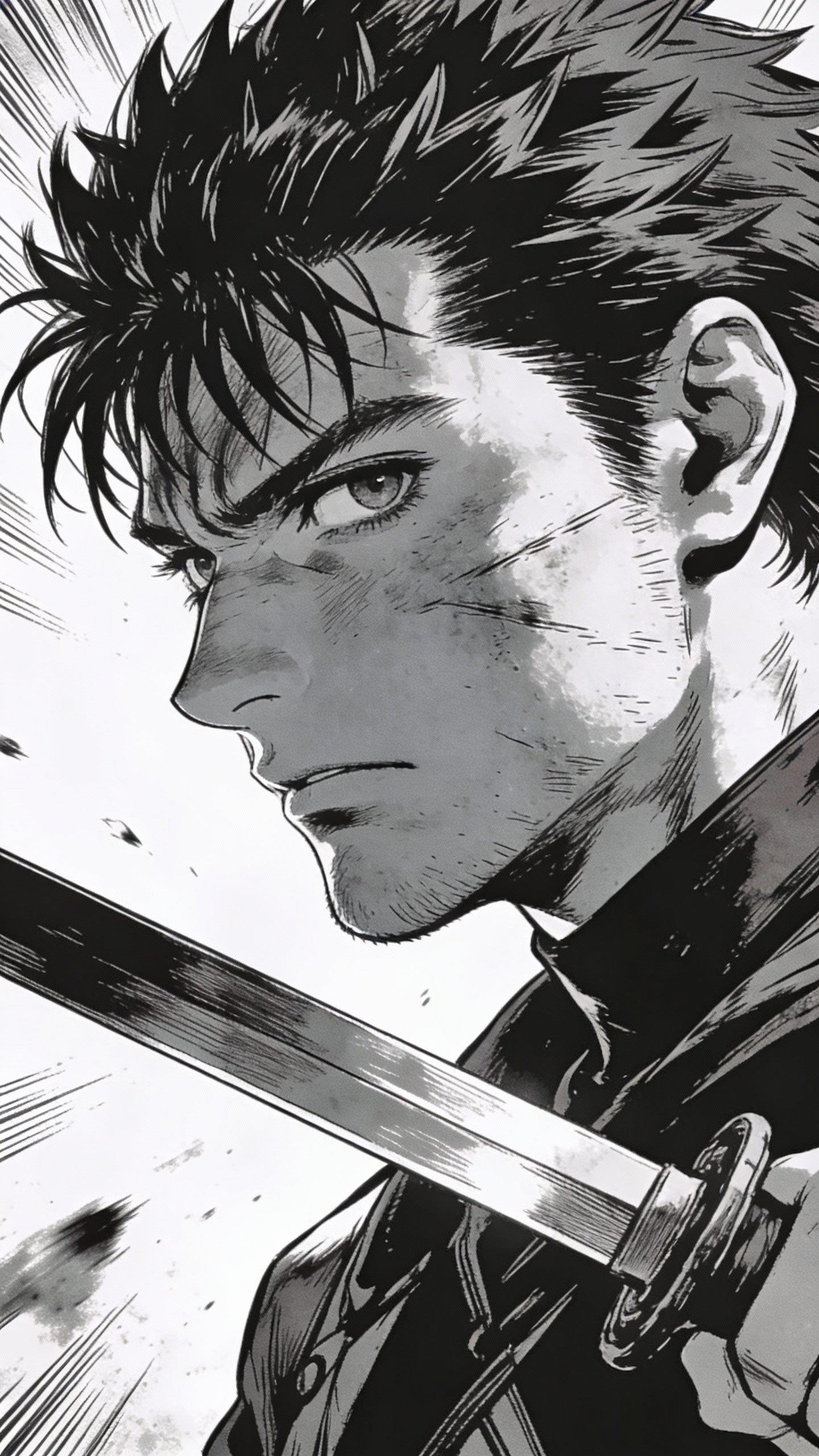 Manga Swordsman Close-Up Portrait