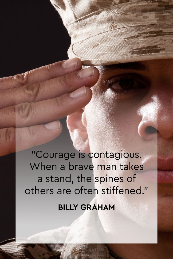 Saluting Soldier With Courage Quote