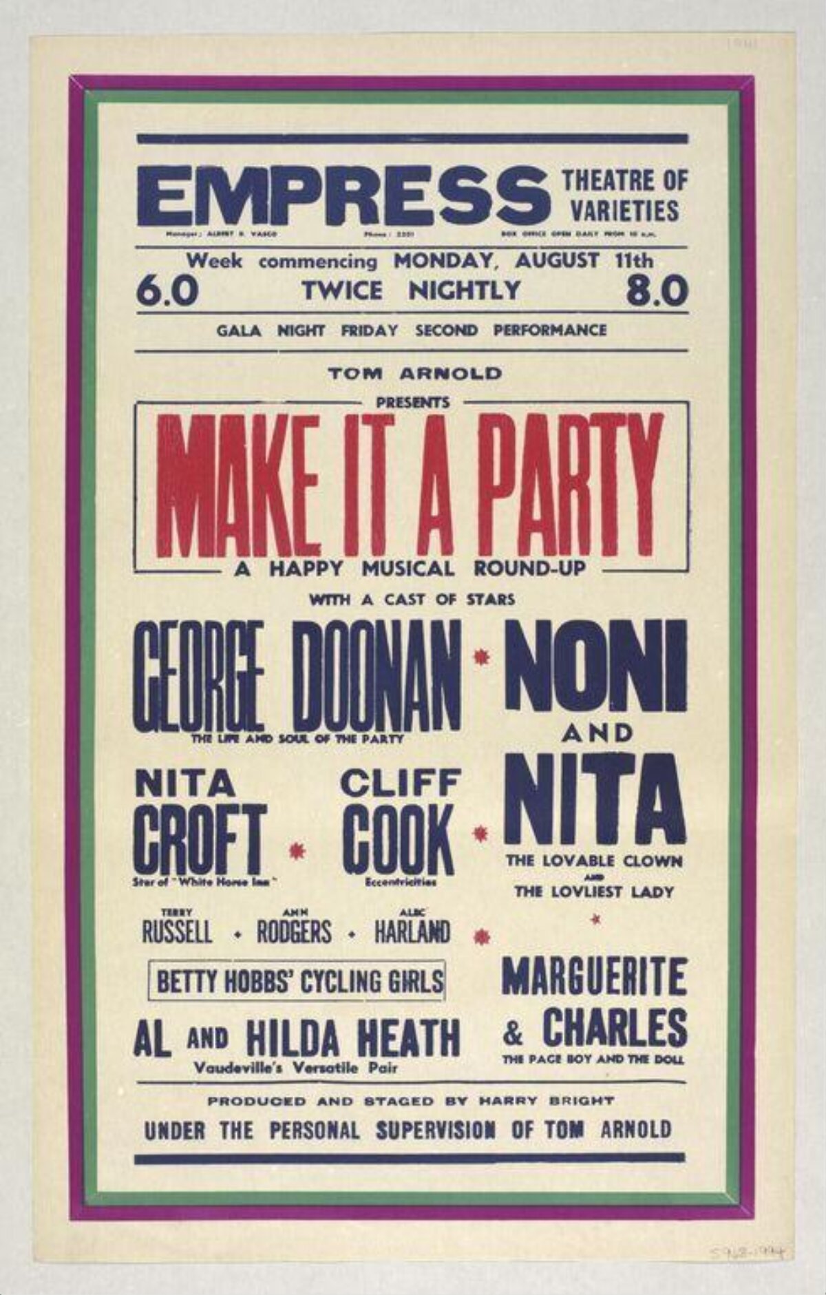 Vintage Make It A Party Theatre Poster