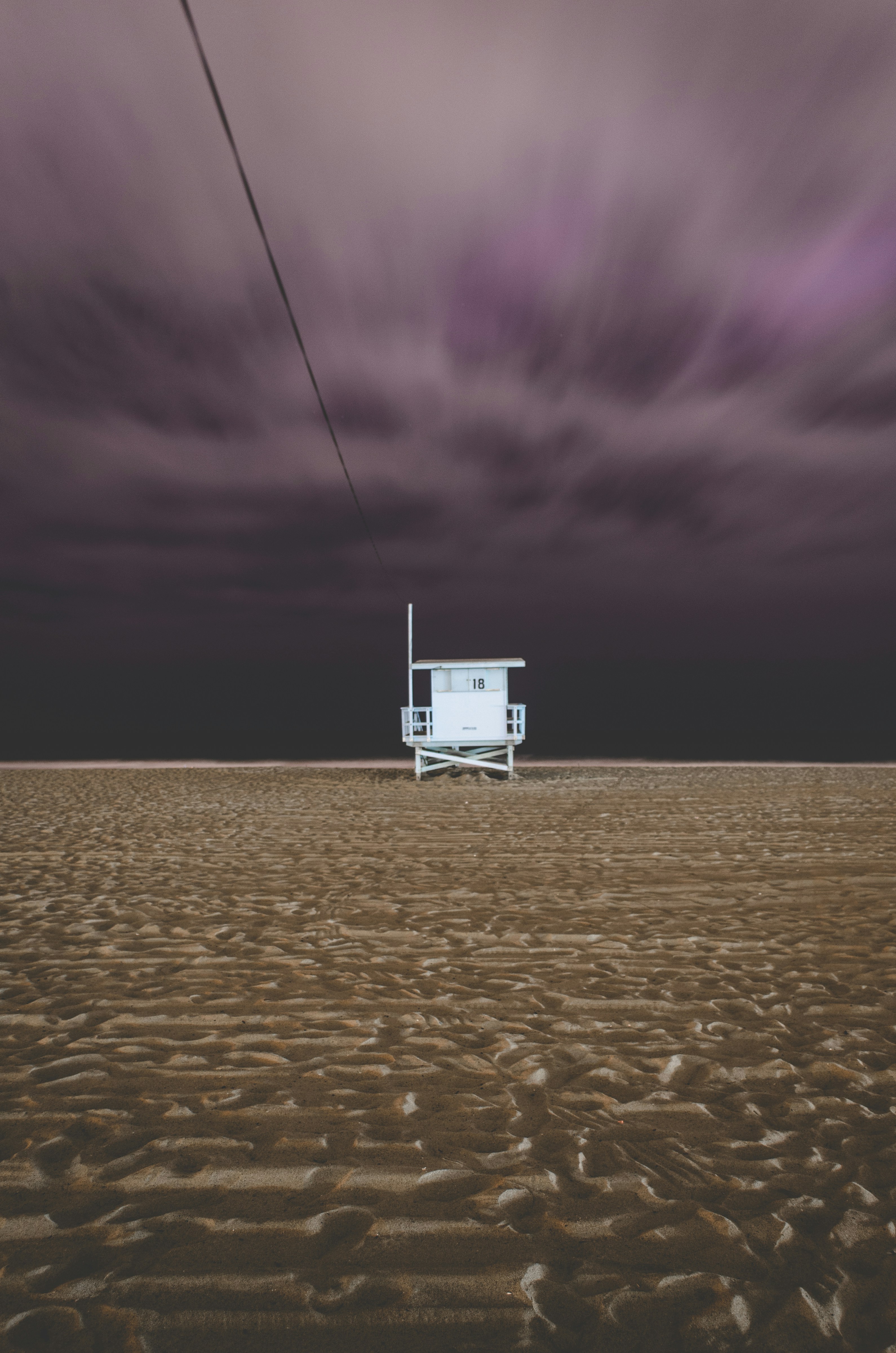 Lifeguard Tower on Empty Beach