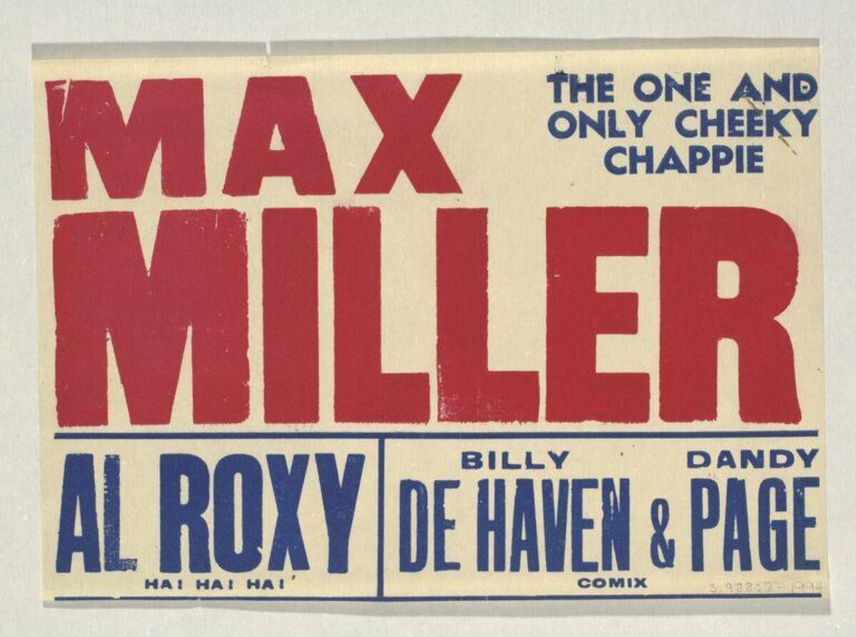 Vintage Max Miller Performance Poster
