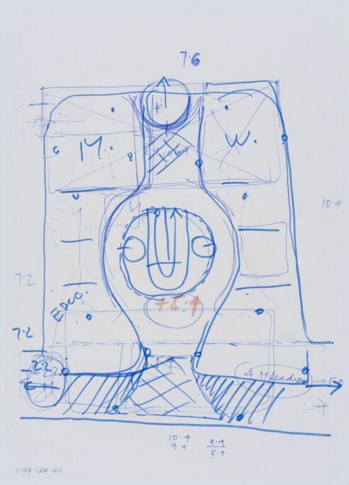 Blue Ink Architectural Layout Sketch