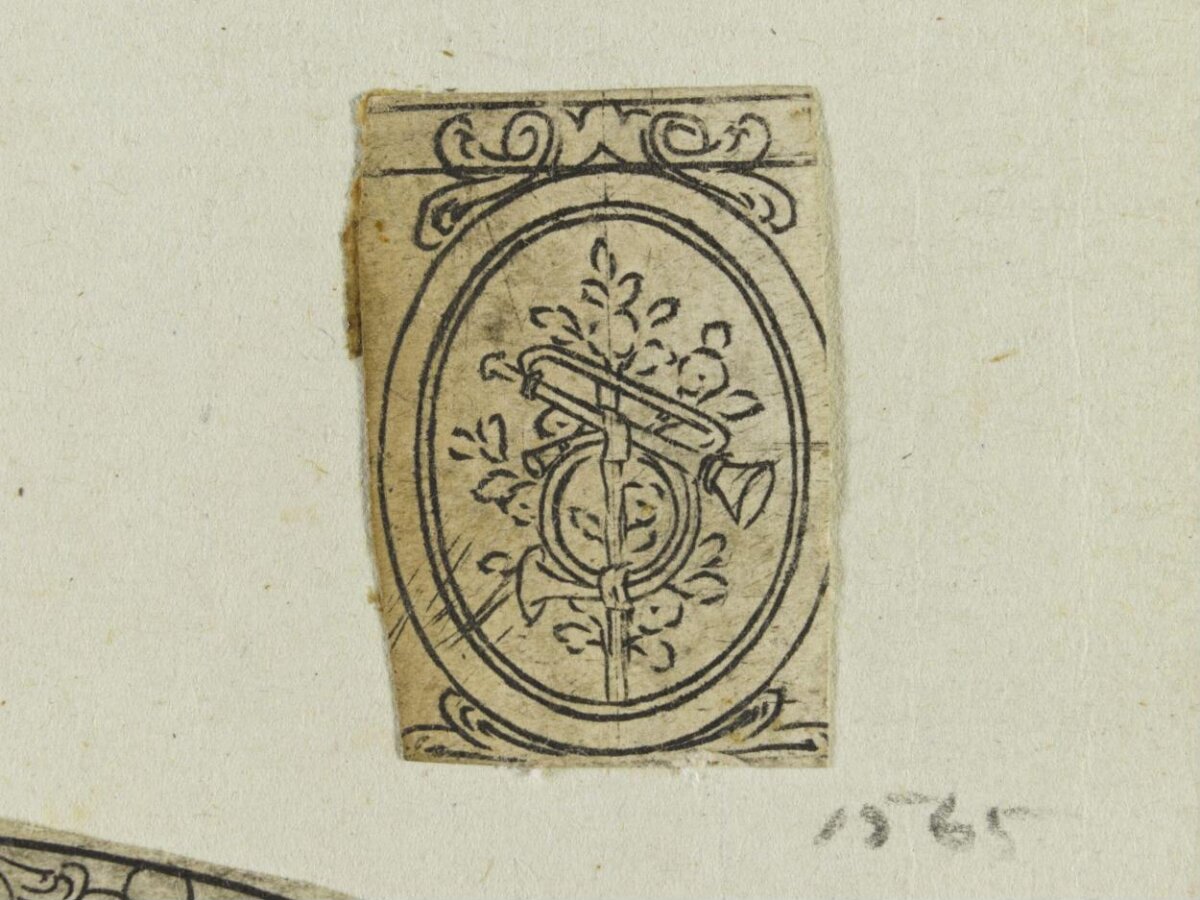 Antique Oval Emblem Ink Sketch