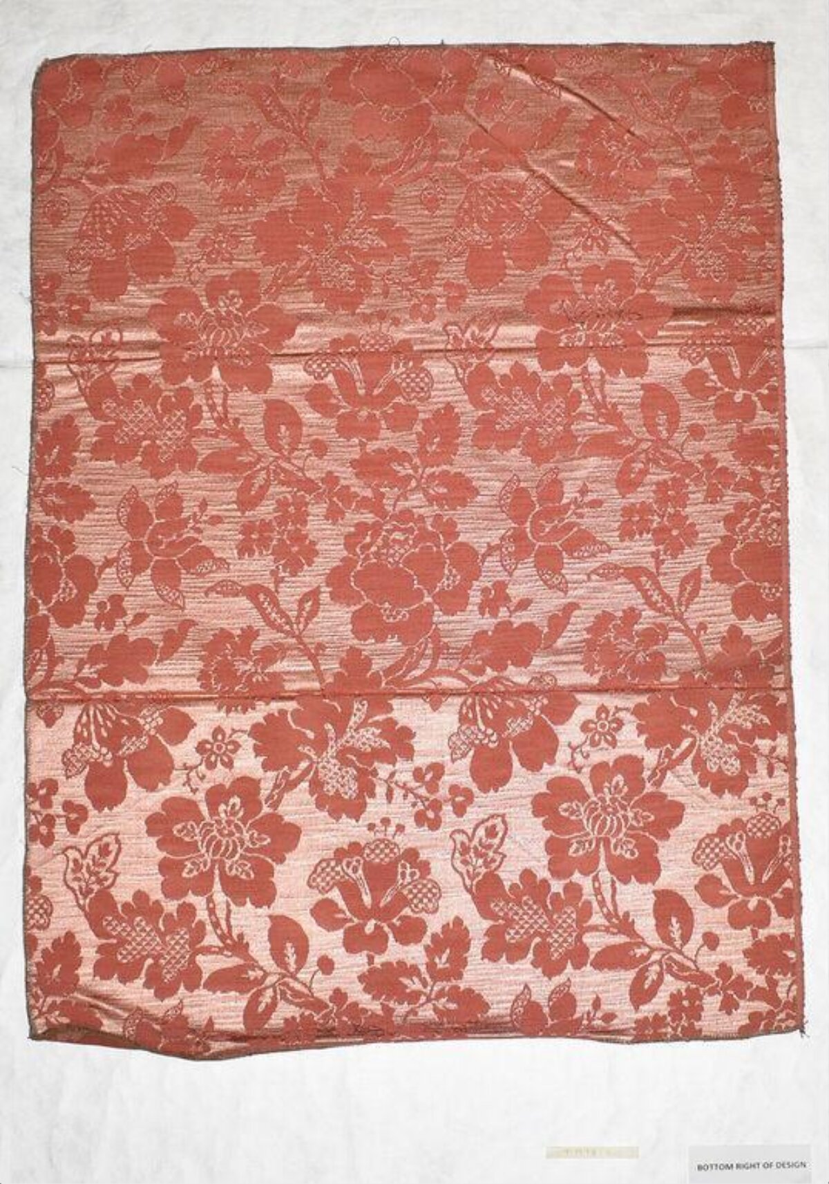Red Floral Patterned Textile Sample