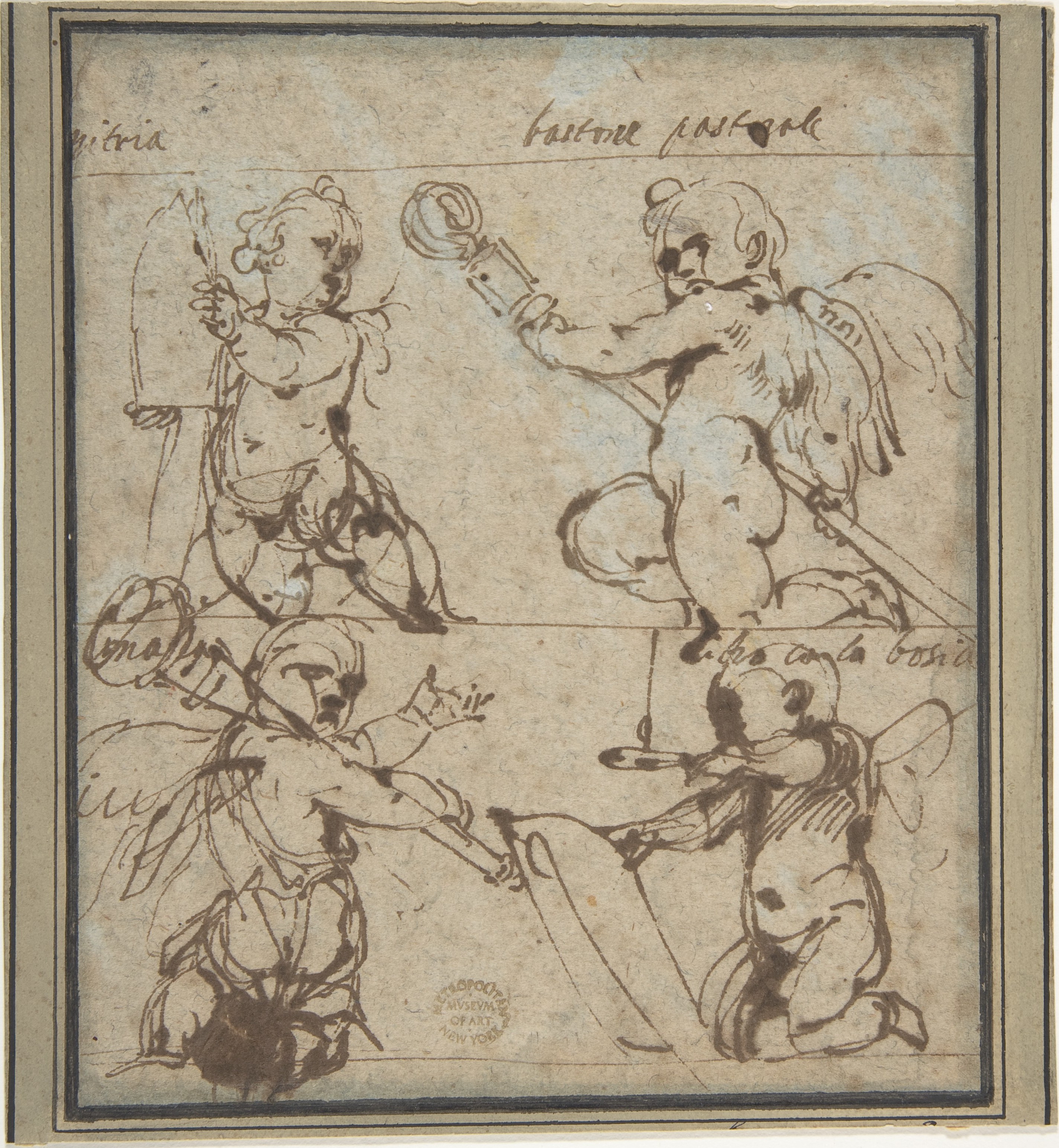 Sketch of Four Winged Putti