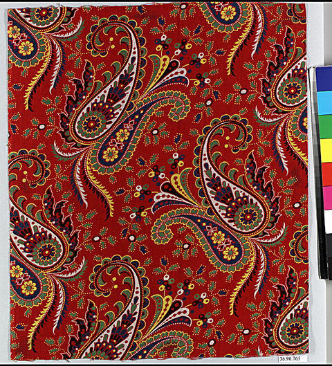 Red Paisley Printed Textile