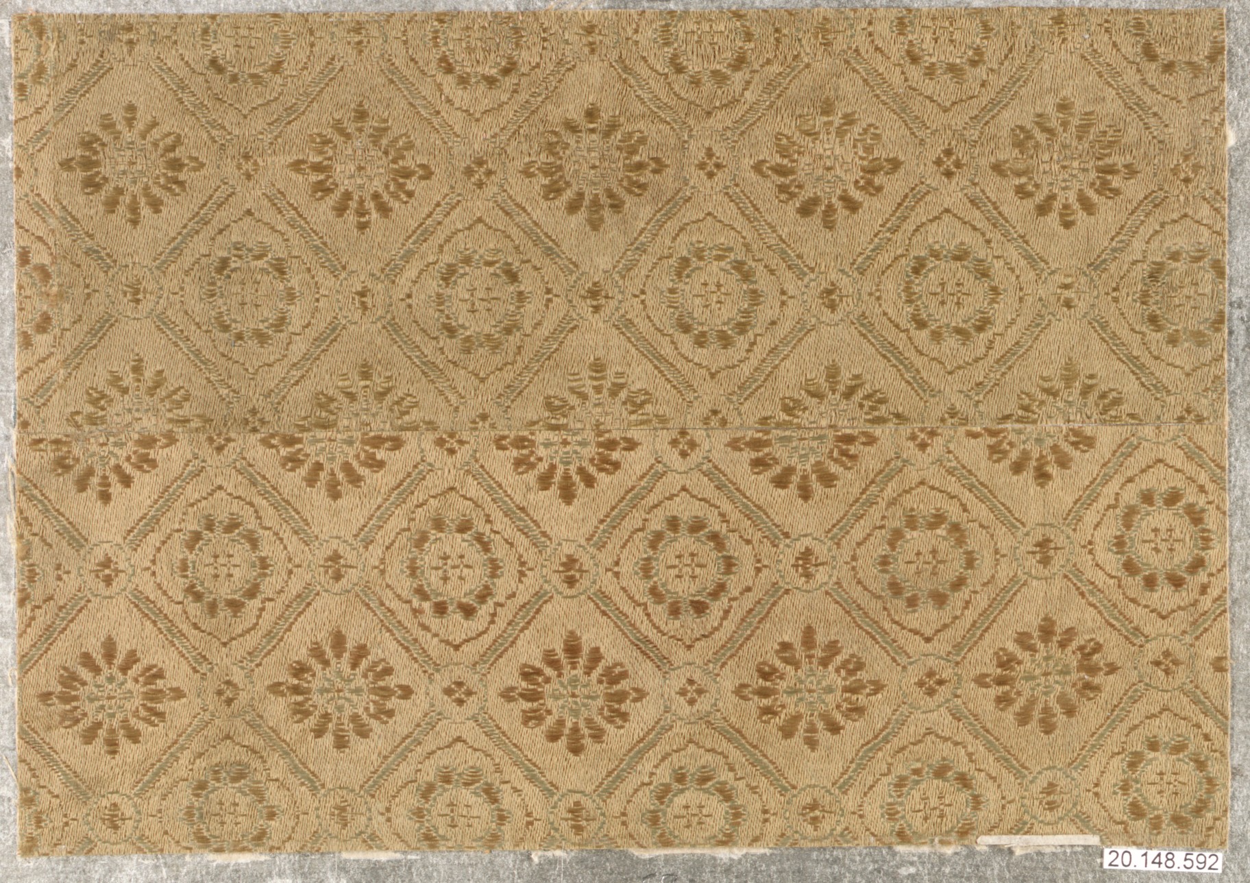 Geometric Floral Pattern Woven Textile