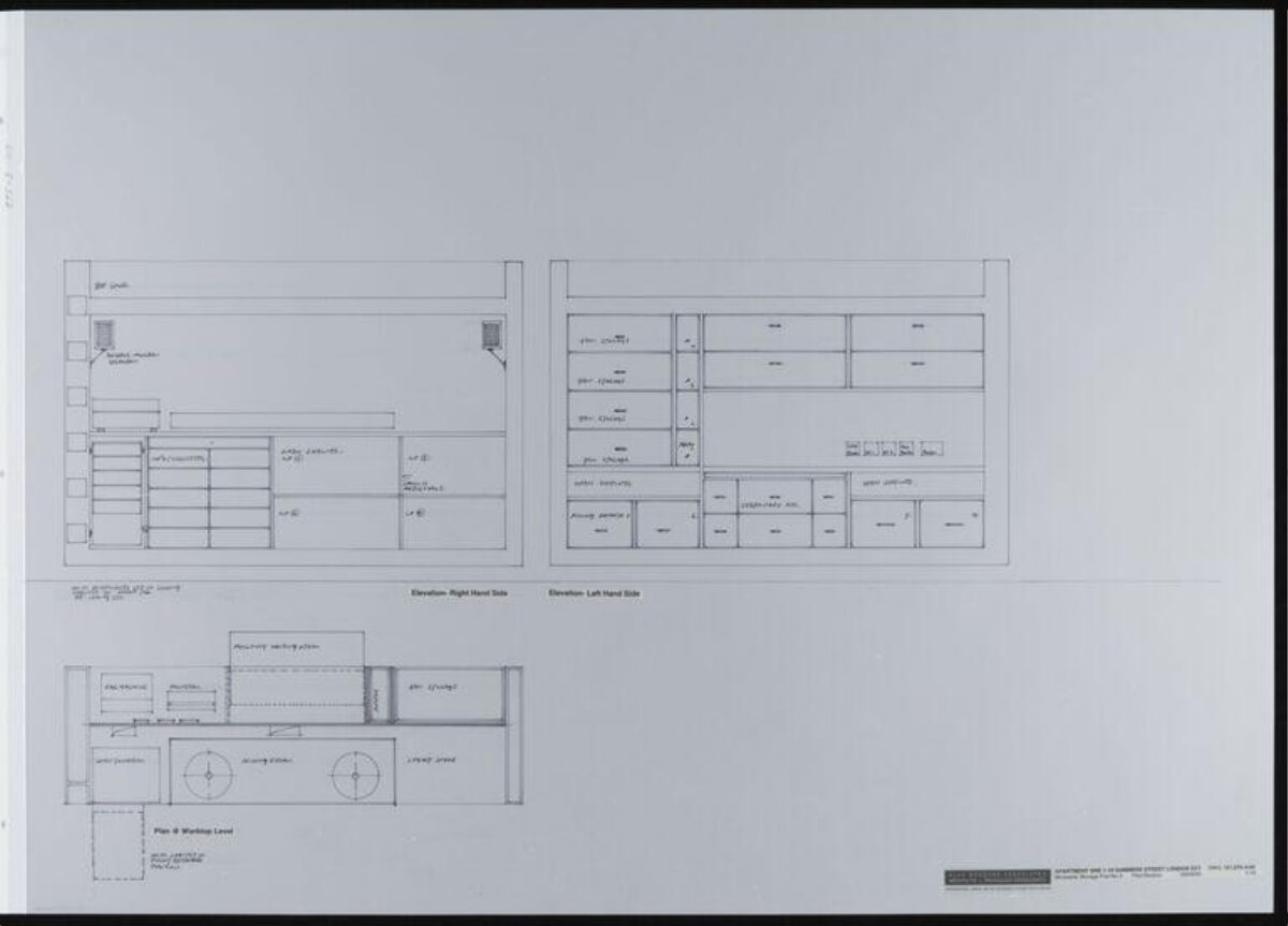 Cabinet Layout Construction Blueprint