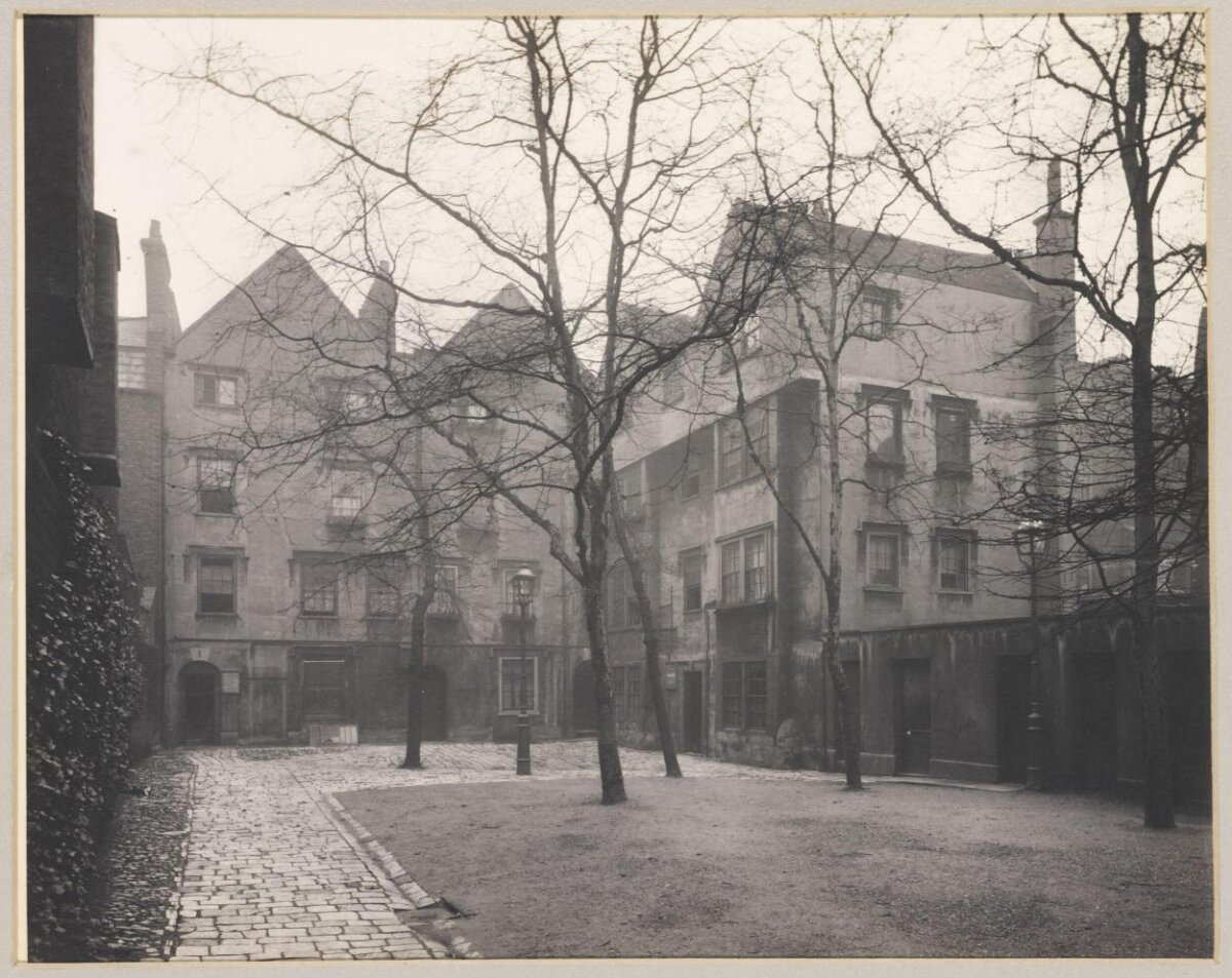 Vintage Courtyard with Old Buildings