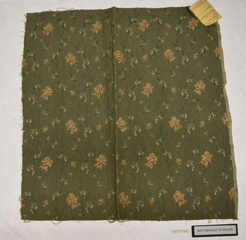 Olive Green Floral Fabric Sample